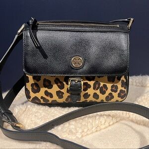 Tory Burch Black and Leopard Crossbody Bag